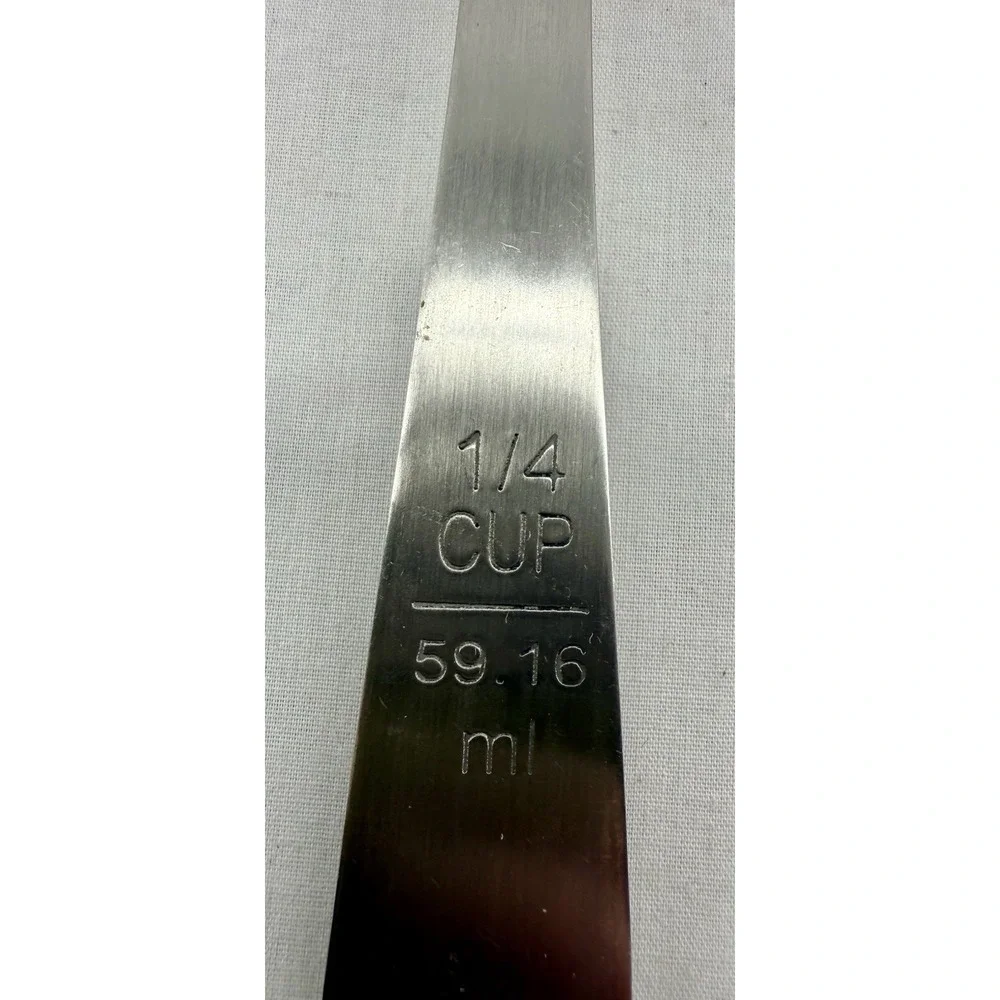 Lindy's MPC4 Stainless Steel Measuring Cup Spoons 3 Pc Set‎ 1/8 1/4 1/3 Cup 8.5